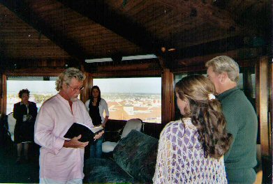 photo of William marrying a couple in
a water tower converted to a home